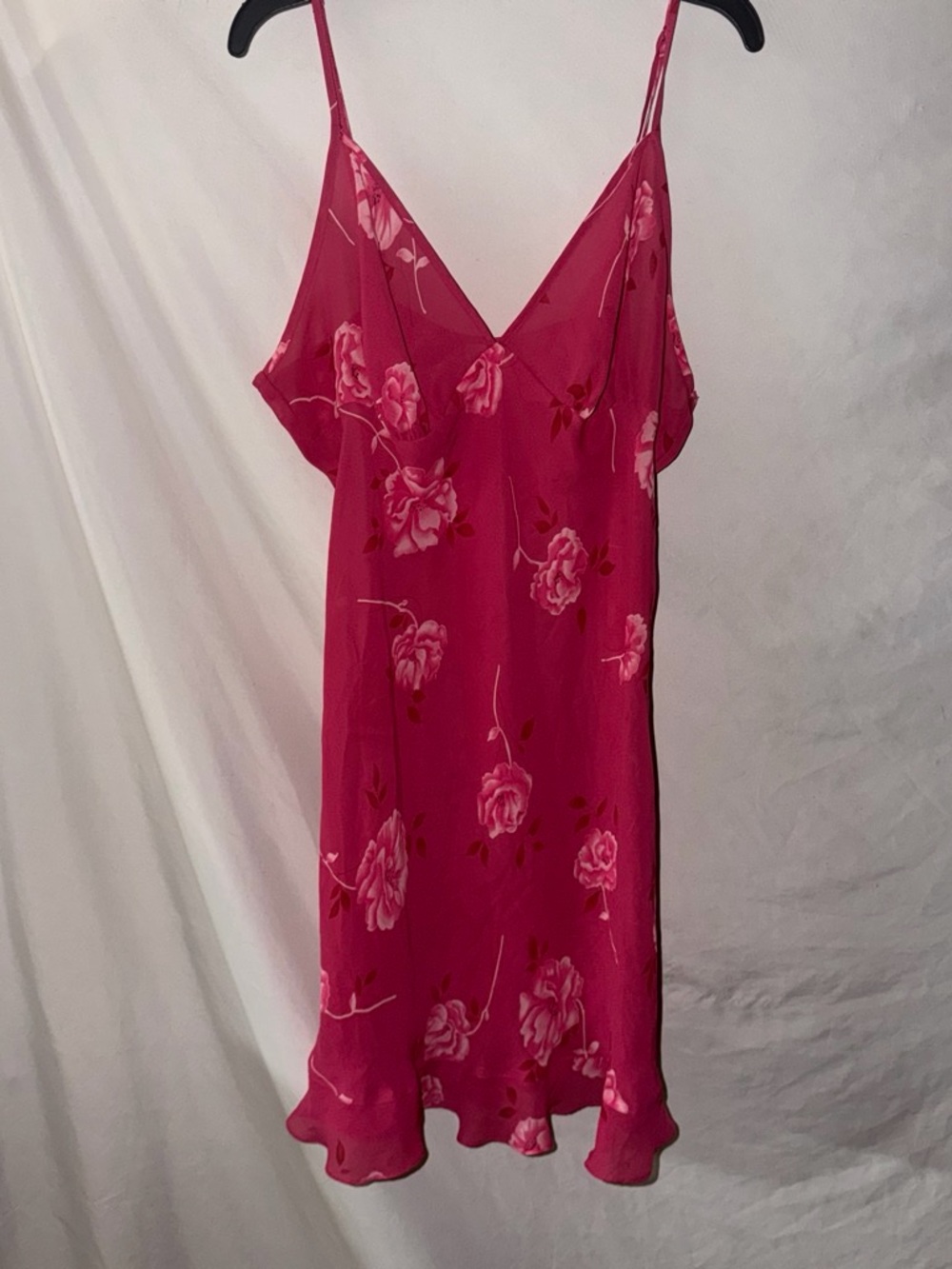 Avon Magenta Floral Slip with Pink Rose Print